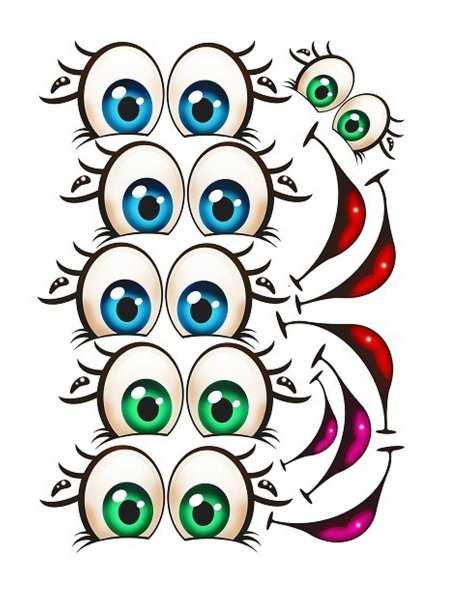 Глазки и ротик для поделок