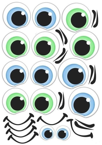 Наклейки глазки для поделок