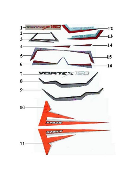 Наклейки стелс Вортекс 50