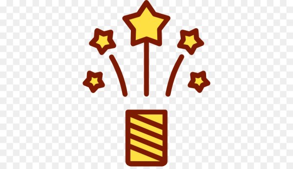 Золотой салют на прозрачном фоне