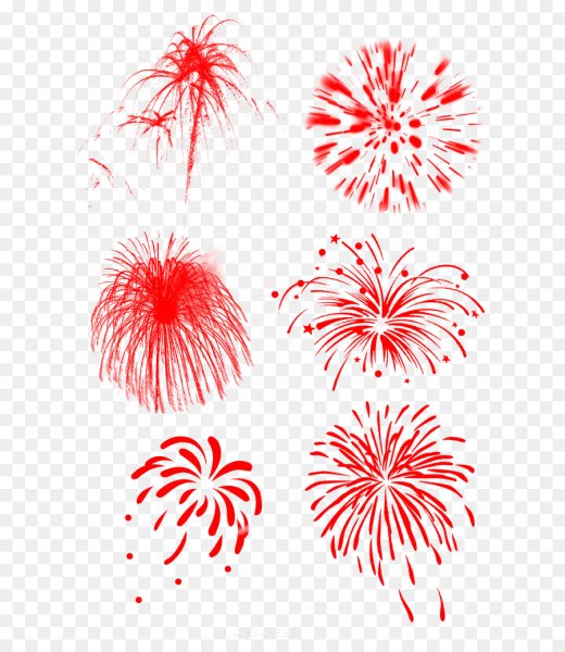 Фейерверк на прозрачном фоне