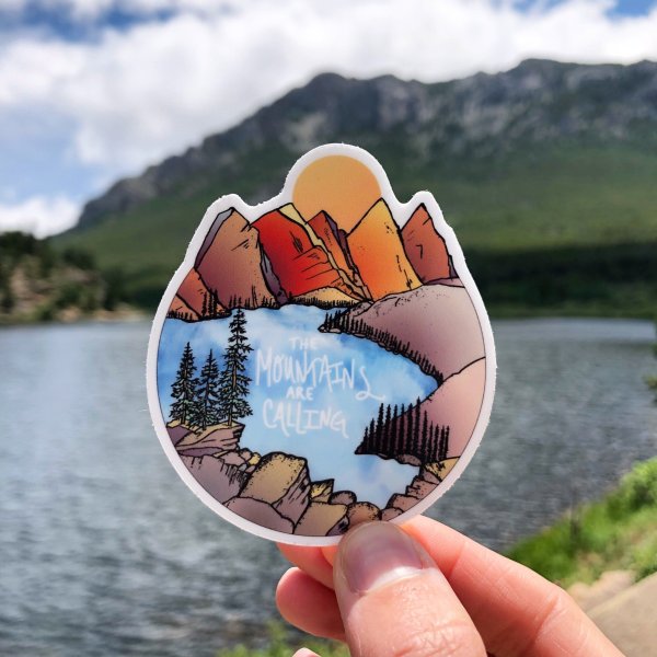 В горах (с наклейками)