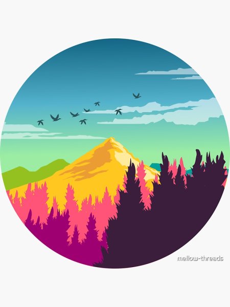 В горах (с наклейками)