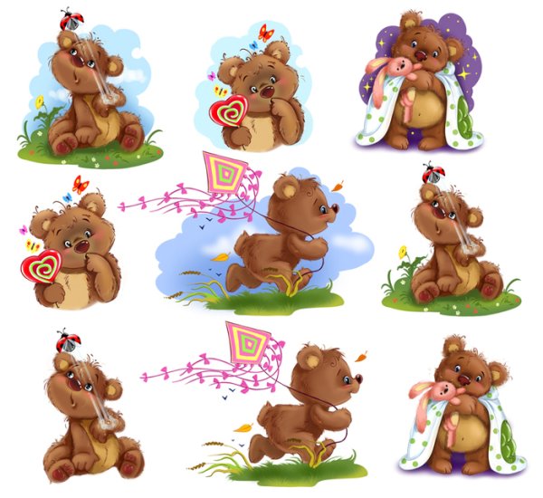 Медвежонок наклейки для детей