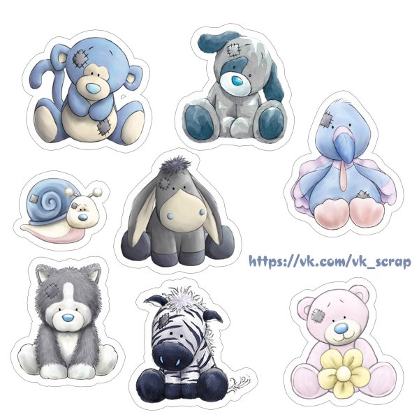 Стикеры милые мишки