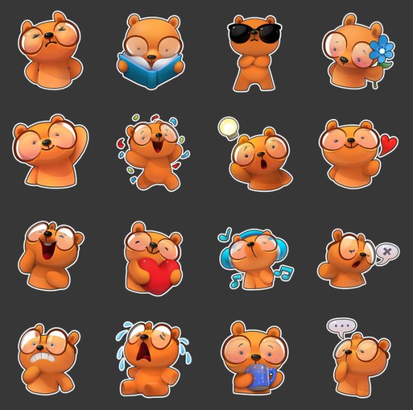 Стикеры мишки