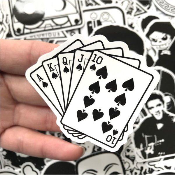 Наклейки жесть чёрное белое