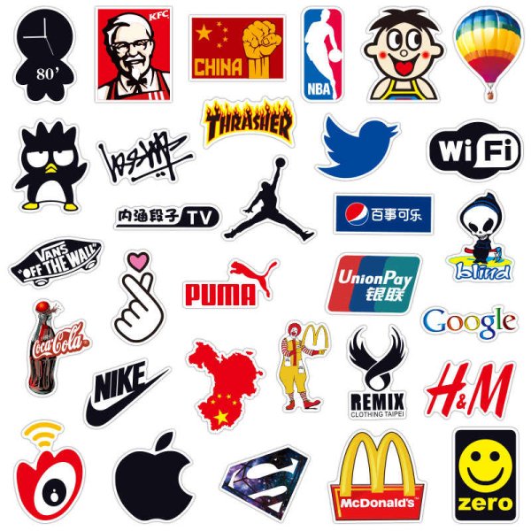 Наклейки логотипы брендов