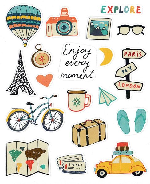 Путешествия (с наклейками)