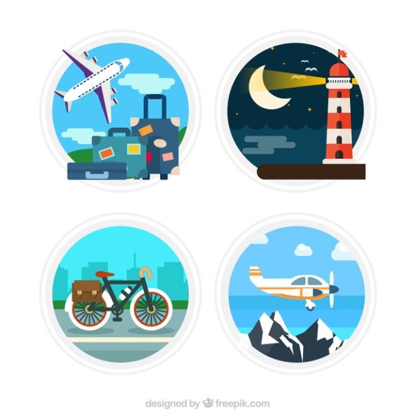 Наклейки путешествие вектор