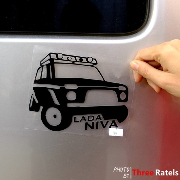Белая Нива с наклейками