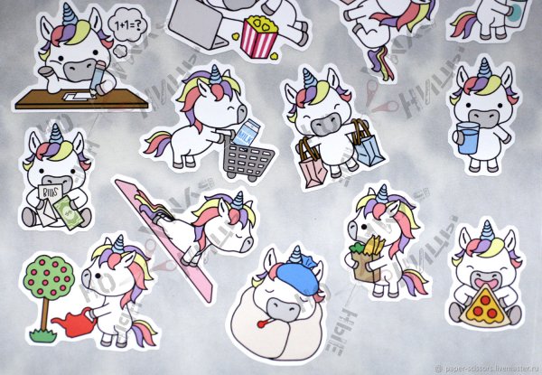 Наклейки в виде единорога