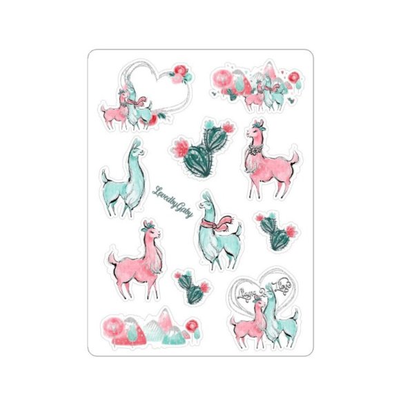 Наклейки ламы маленькие