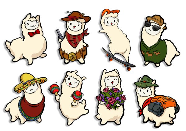 Стикеры с альпакой