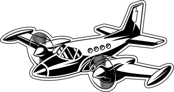 Стикер путешествие самолет