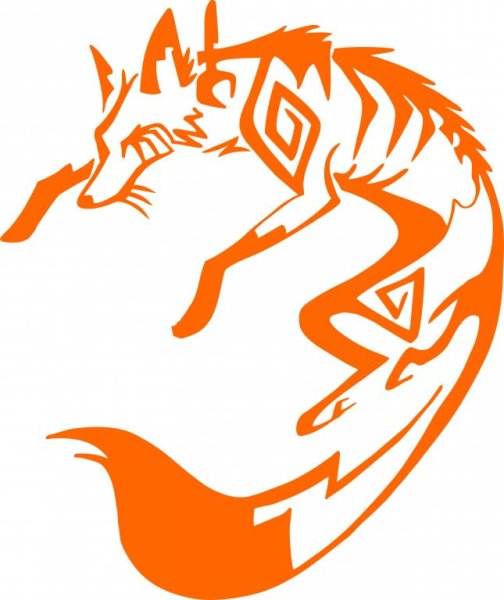 Лиса акварелью