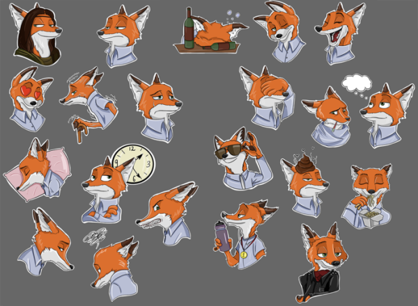 Стикеры с лисами