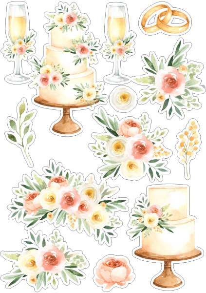 Наклейки для свадебного альбома