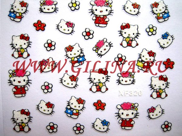 Слайдеры для ногтей с Хеллоу Китти