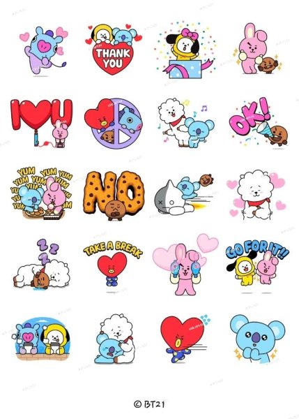 Bt21 наклейки