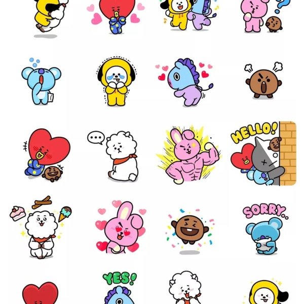 Bt21 Stickers RJ