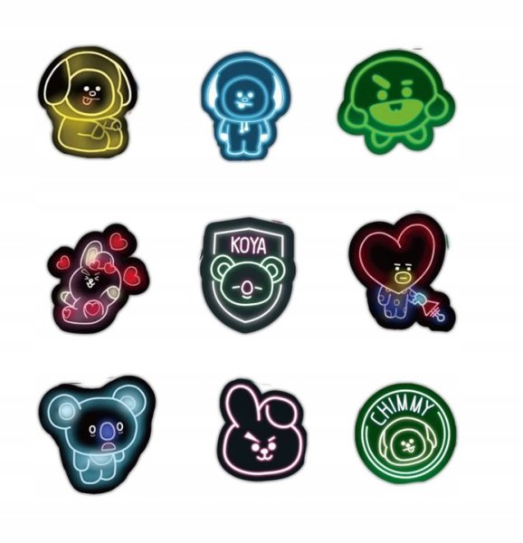 Bt21 наклейки