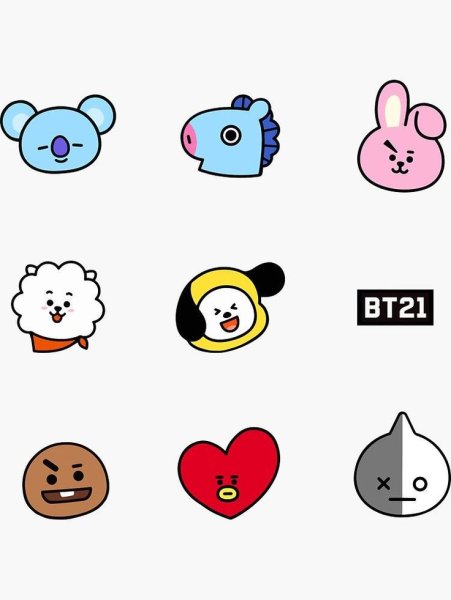 Наклейки BTS И bt21