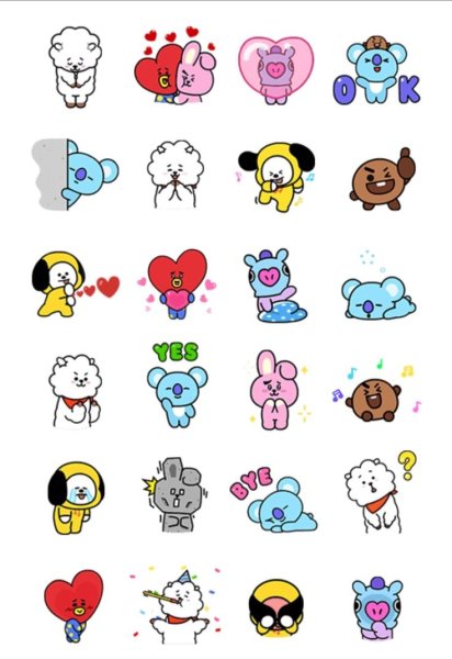 Наклейки BTS И bt21