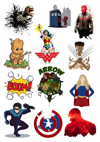 Наклейки с супергероями
