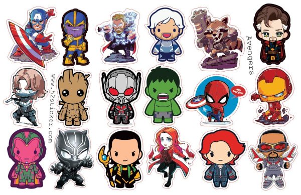 Комиксы Марвел наклейки