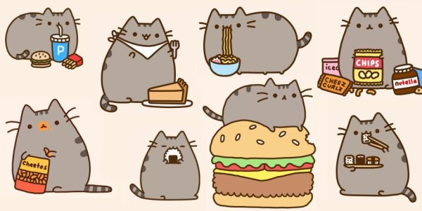 Милые Пушин с едой