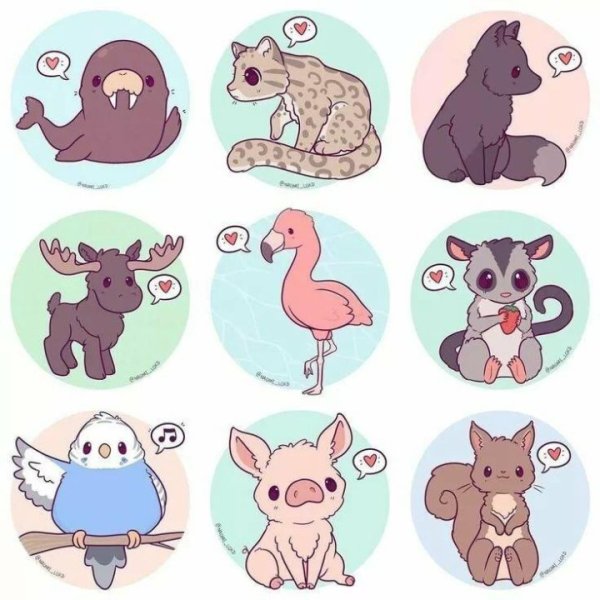 Милые мультяшные животные