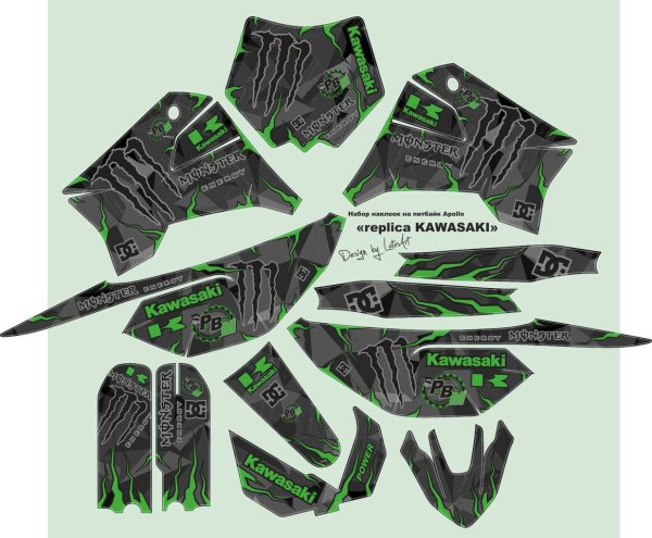 Наклейки на Kawasaki брутфорс