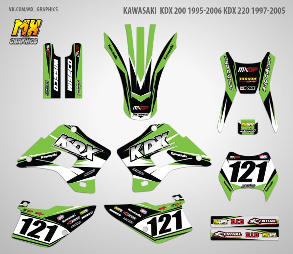Наклеек на Kawasaki KX-250
