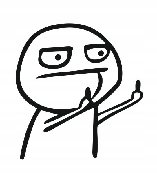 Кот с факом наклейка