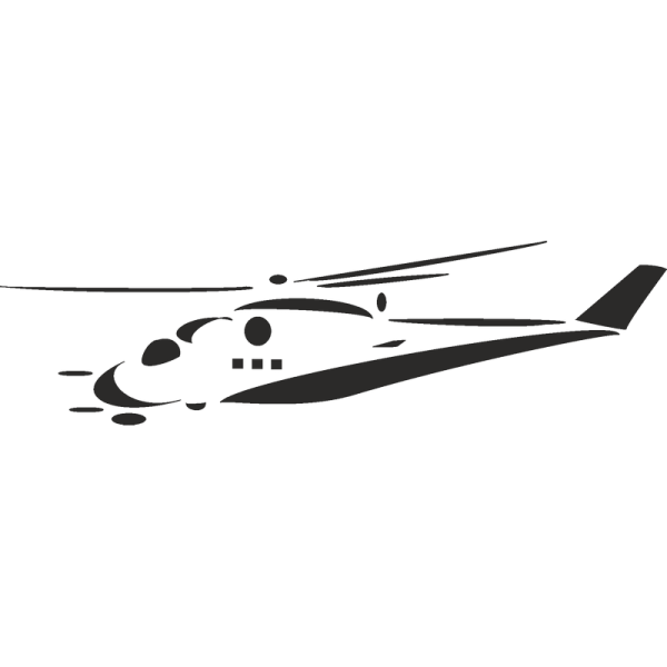 Наклейка вертолет черная акула