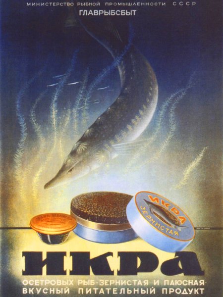 Плакат СССР икра