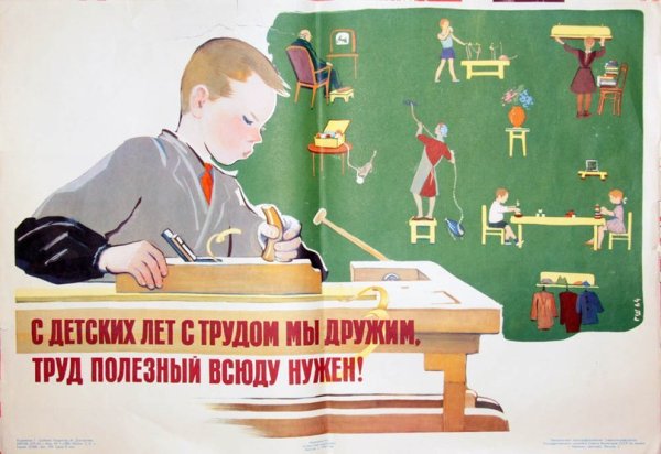 Советские плакаты про работу и труд
