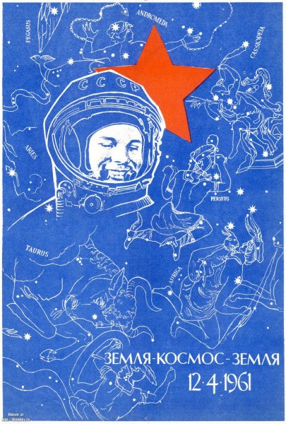 Плакат космонавтика