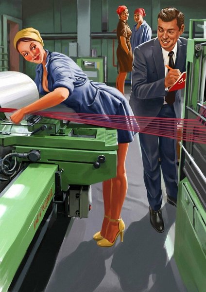 Советские лозунги на заводе