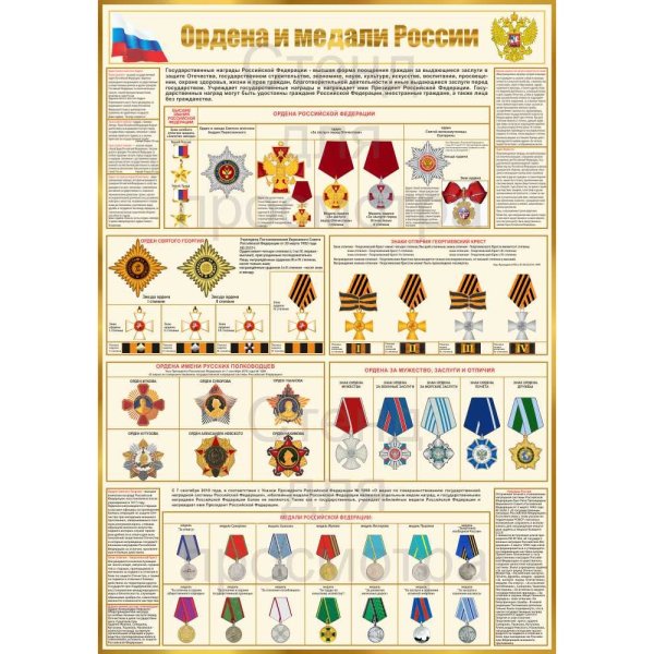 Стенд ордена и медали России