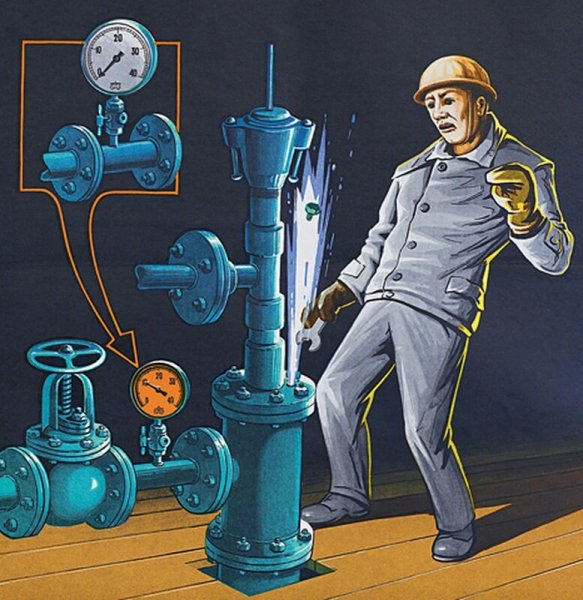 Советские плакаты по охране труда