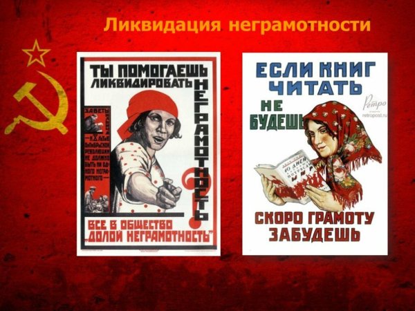 Плакаты по ликвидации безграмотности