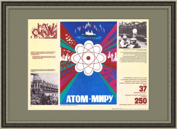 Агит плакат Мирный атом