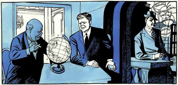 Хрущев и Кеннеди карикатура