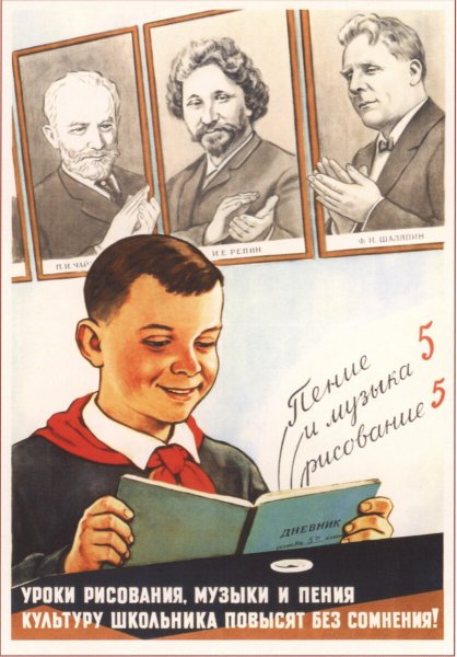 Советские плакаты про школу