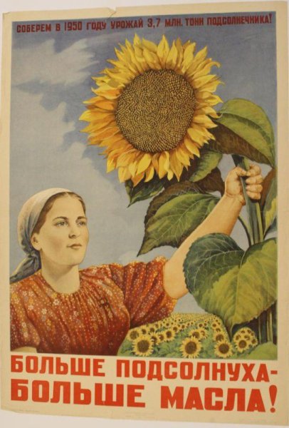 Советские плакаты с подсолнечником