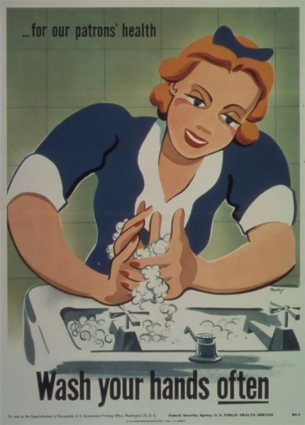 Мойте руки перед едой Советский плакат