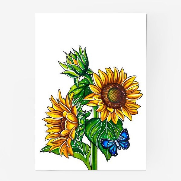 Наклейка интерьерная little-Подсолнухи 115-189