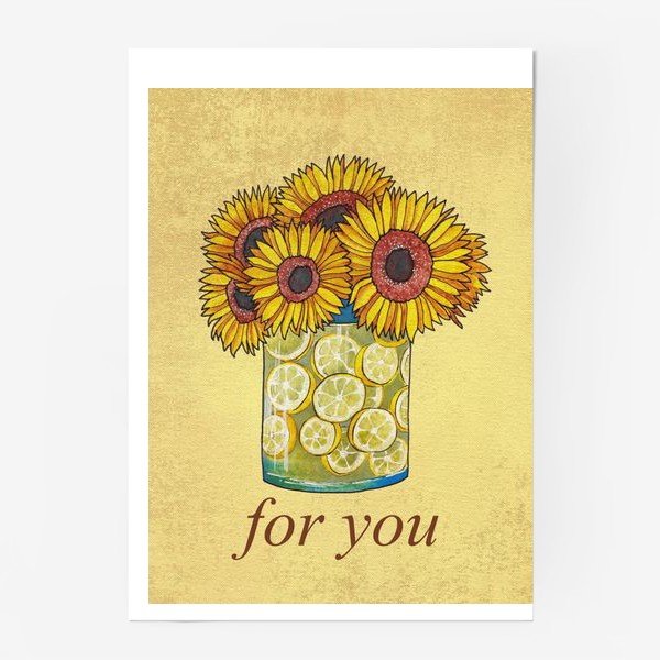 Печать на холсте Подсолнухи